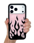 Wildflower - Flames - Pink & Black iPhone Case -