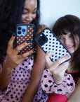 Lifestyle Image 01 White and Black Polka Dots Samsung Galaxy Case