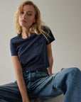 Richer Poorer - Pima Boxy Crop Tee - Blue Nights - BLUE NIGHTS