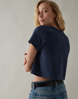 Richer Poorer - Pima Boxy Crop Tee - Blue Nights -