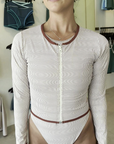 Noserider Surf Club - Front Zip Rash Guard in Banda Lines -