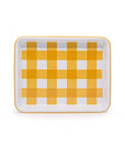 Crow Canyon Home - Max Humphrey x CCH Gingham Small Rectangle Tray - Yellow -