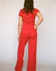 Rat Boi - Pointelle Easy Pant - Cherry -