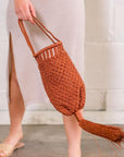 salt + umber - Lauren Silk Woven Tassle Bag -