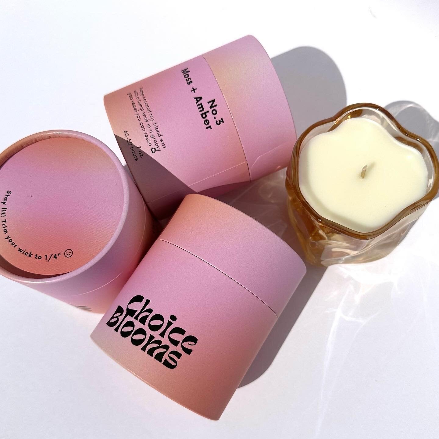 Choice Blooms - No. 3 Moss + Amber Candle -