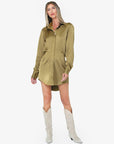 JBQ - Althea Dress - Pine Satin -