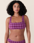 Andie Swim - The Rye Bikini Top - Plaid - Crocus Plaid -