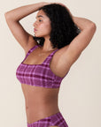 Andie Swim - The Rye Bikini Top - Plaid - Crocus Plaid -