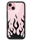 Wildflower - Flames - Pink & Black iPhone Case - iPhone 15