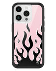 Wildflower - Flames - Pink & Black iPhone Case - iPhone 15 Pro
