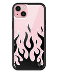 Wildflower - Flames - Pink & Black iPhone Case - iPhone 15 Plus