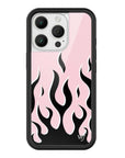 Wildflower - Flames - Pink & Black iPhone Case - iPhone 16 Pro
