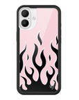 Wildflower - Flames - Pink & Black iPhone Case - iPhone 16 Plus