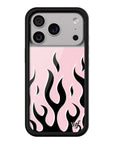 Wildflower - Flames - Pink & Black iPhone Case -