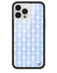 Wildflower iPhone case 13 Pro Max Blue Gingham Hearts Vintage Cute Classic