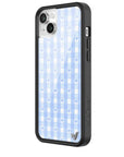 Wildflower iPhone case 14 Plus Blue Gingham Hearts Vintage Cute Classic 2