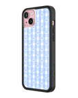 Wildflower iPhone case 15 Plus Blue Gingham Hearts Vintage Cute Classic 2