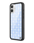 Wildflower iPhone case 16 Plus Blue Gingham Hearts Vintage Cute Classic