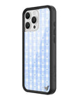 Wildflower iPhone case 16 Pro Max Blue Gingham Hearts Vintage Cute Classic
