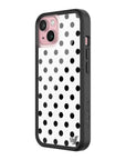 Wildflower iPhone case 15 Polka Dot White Black Cute