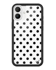 Wildflower iPhone case 16 Plus Polka Dot White Black Cute