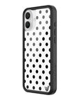 Wildflower iPhone case 16 Plus Polka Dot White Black Cute