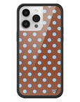 Wildflower iPhone case 14 Pro Max Polka Dot Brown Blue Cute
