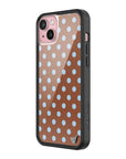 Wildflower iPhone case 15 Plus Polka Dot Brown Blue Cute