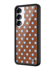 Wildflower Galaxy S25 case Plus Polka Dot Brown Blue Cute