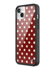 Wildflower iPhone case 13 Polka Dot Burgundy and Cream Cute