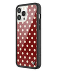Wildflower iPhone case 13 Pro Max Polka Dot Burgundy and Cream Cute