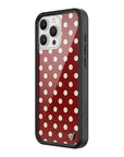 Wildflower iPhone case 16 Pro Max Polka Dot Burgundy and Cream Cute