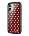 Wildflower iPhone case 17 Polka Dot Burgundy and Cream Cute