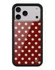 Wildflower iPhone case 17 Pro Max Polka Dot Burgundy and Cream Cute