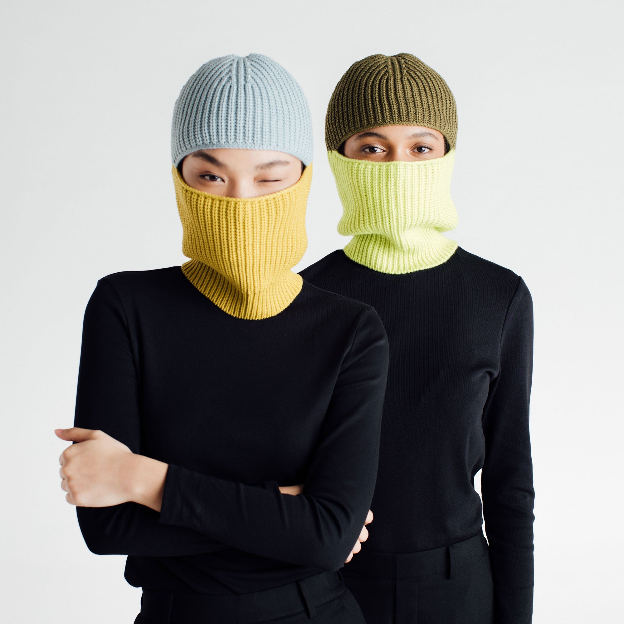 Verloop - Ribbed Colorblock Balaclava -