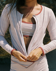 Noserider Surf Club - Front Zip Rash Guard in Banda Lines -
