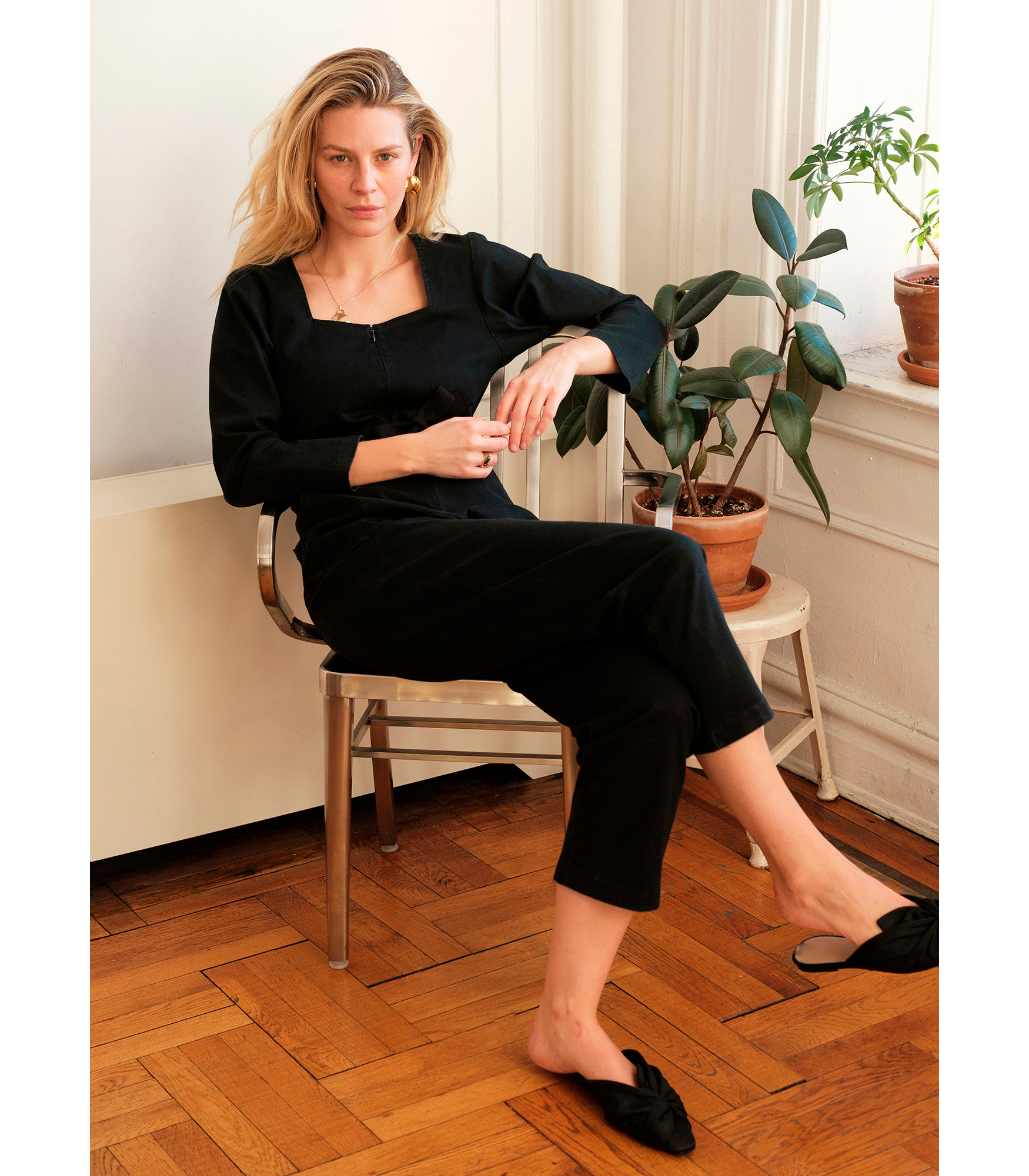 Loup - Nia Long Sleeve Cropped Jumpsuit - Black -