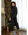 Loup - Wallis Long Sleeve Zip Jumpsuit - Black -