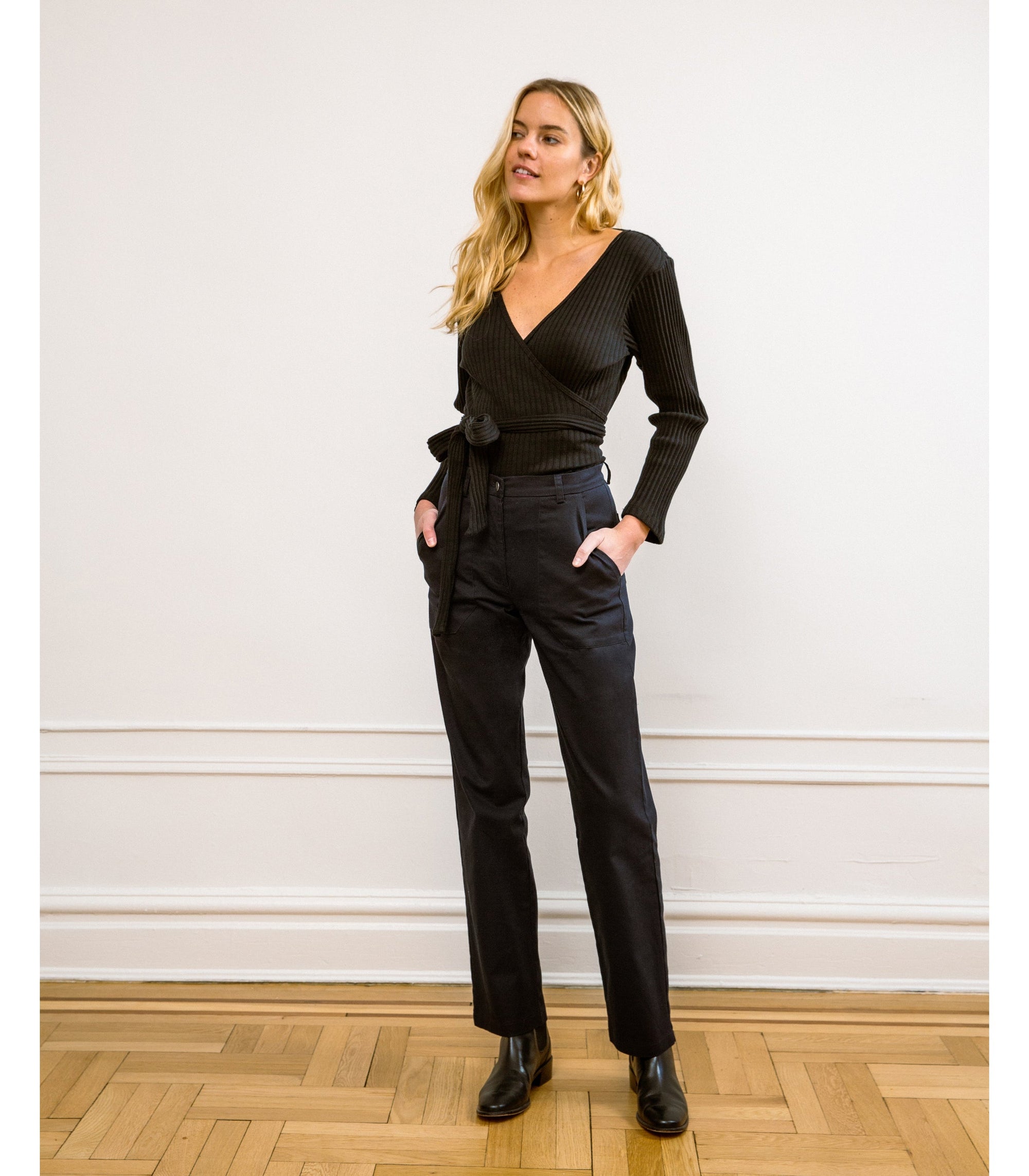 Loup - Long James Straight-Leg Work Pant - Black -