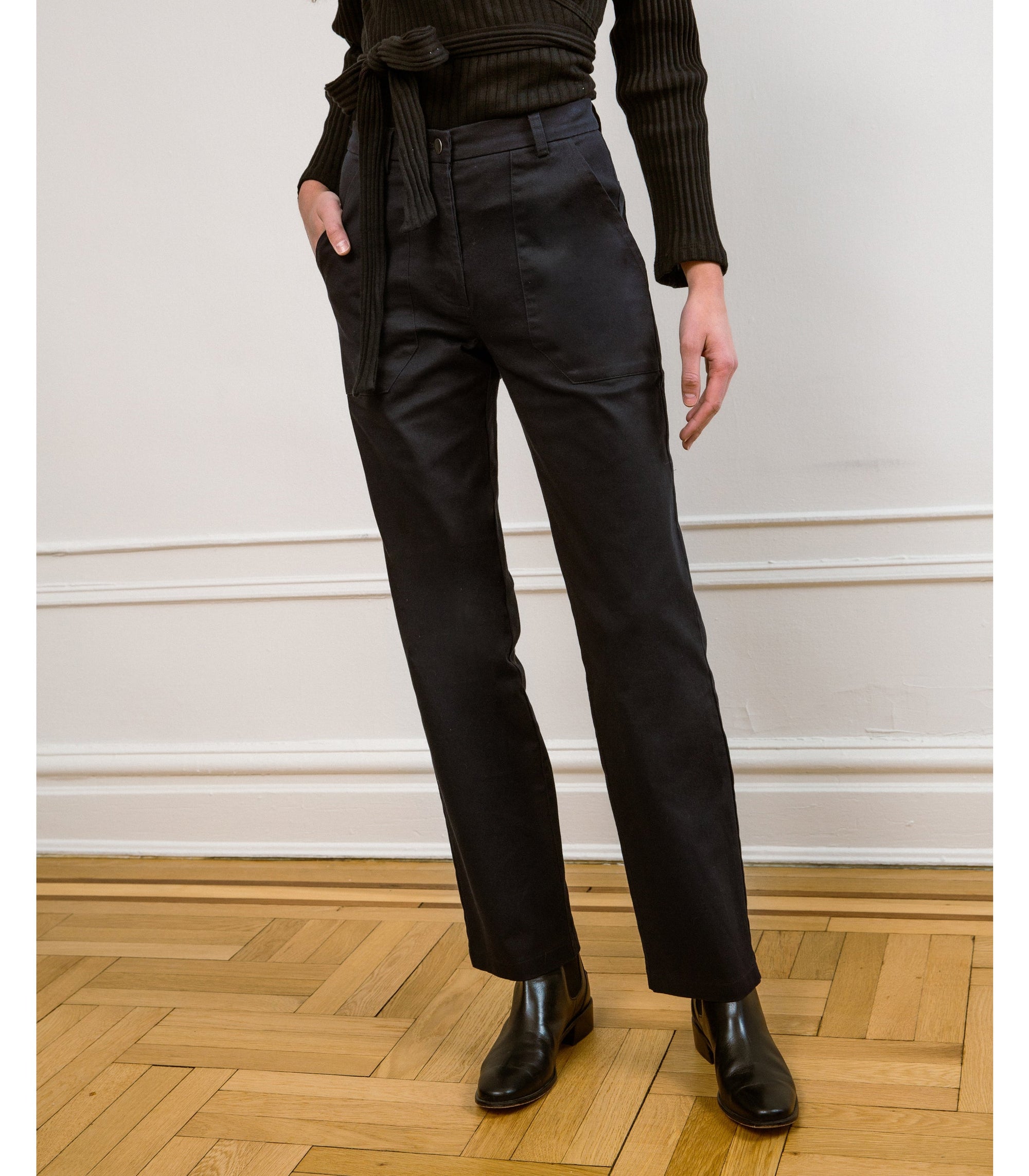 Loup - Long James Straight-Leg Work Pant - Black -