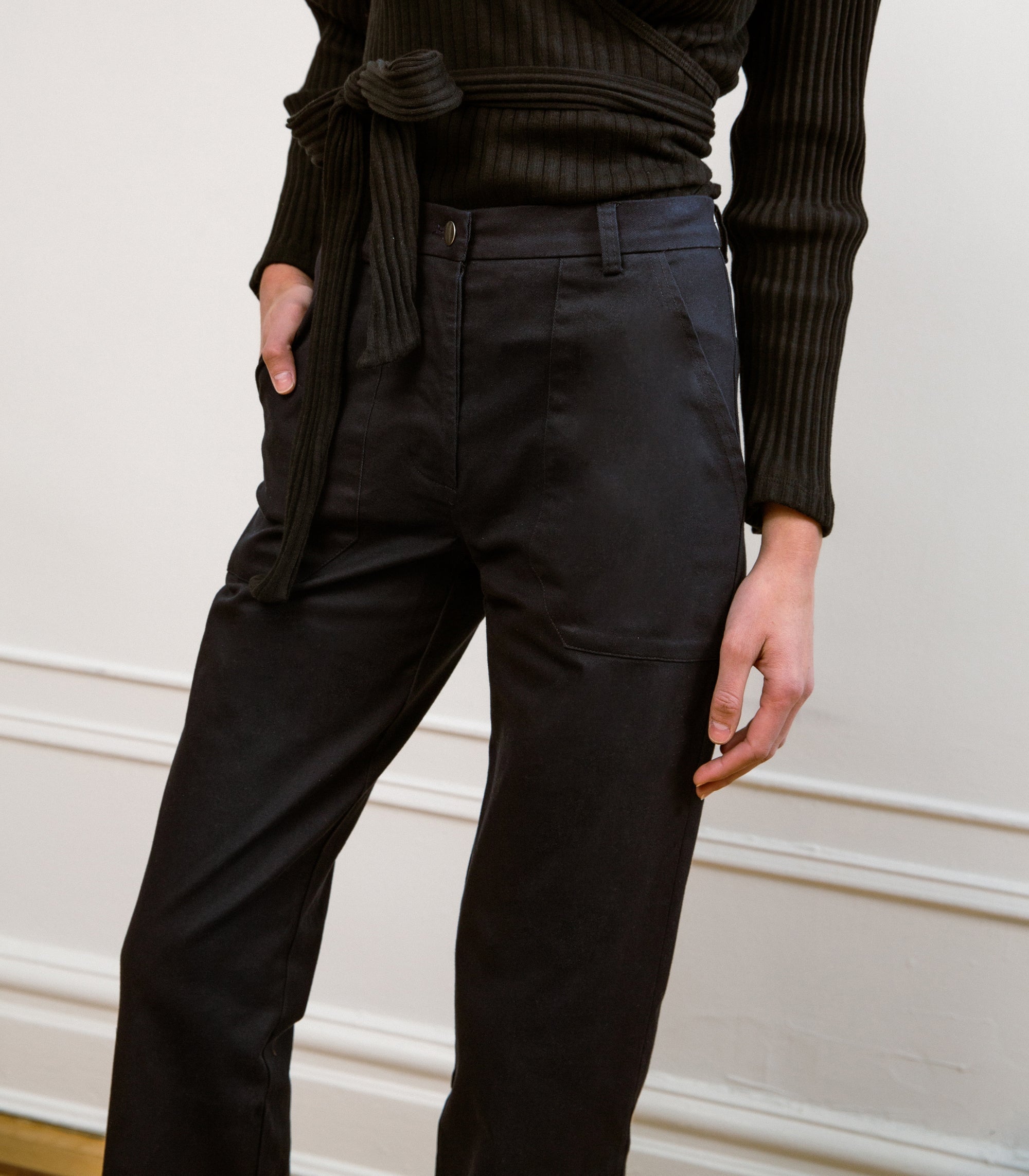 Loup - Long James Straight-Leg Work Pant - Black -