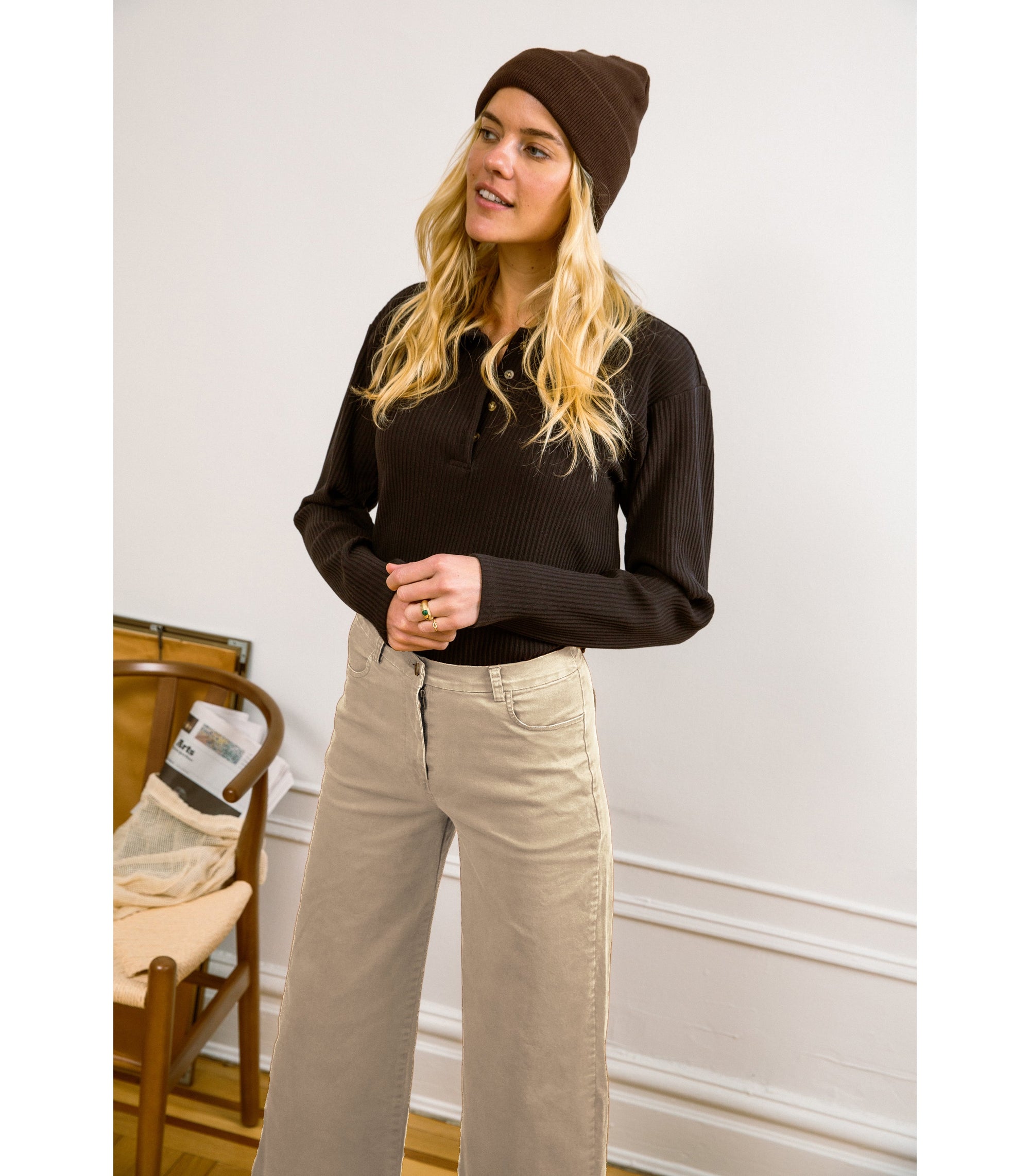 Loup - Toni Wide Ankle Pants - Sand -