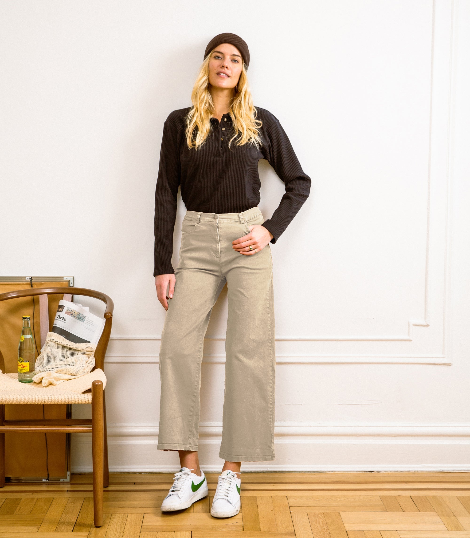 Loup - Toni Wide Ankle Pants - Sand -