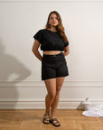 Loup - Simone High Waist Shorts - Black -