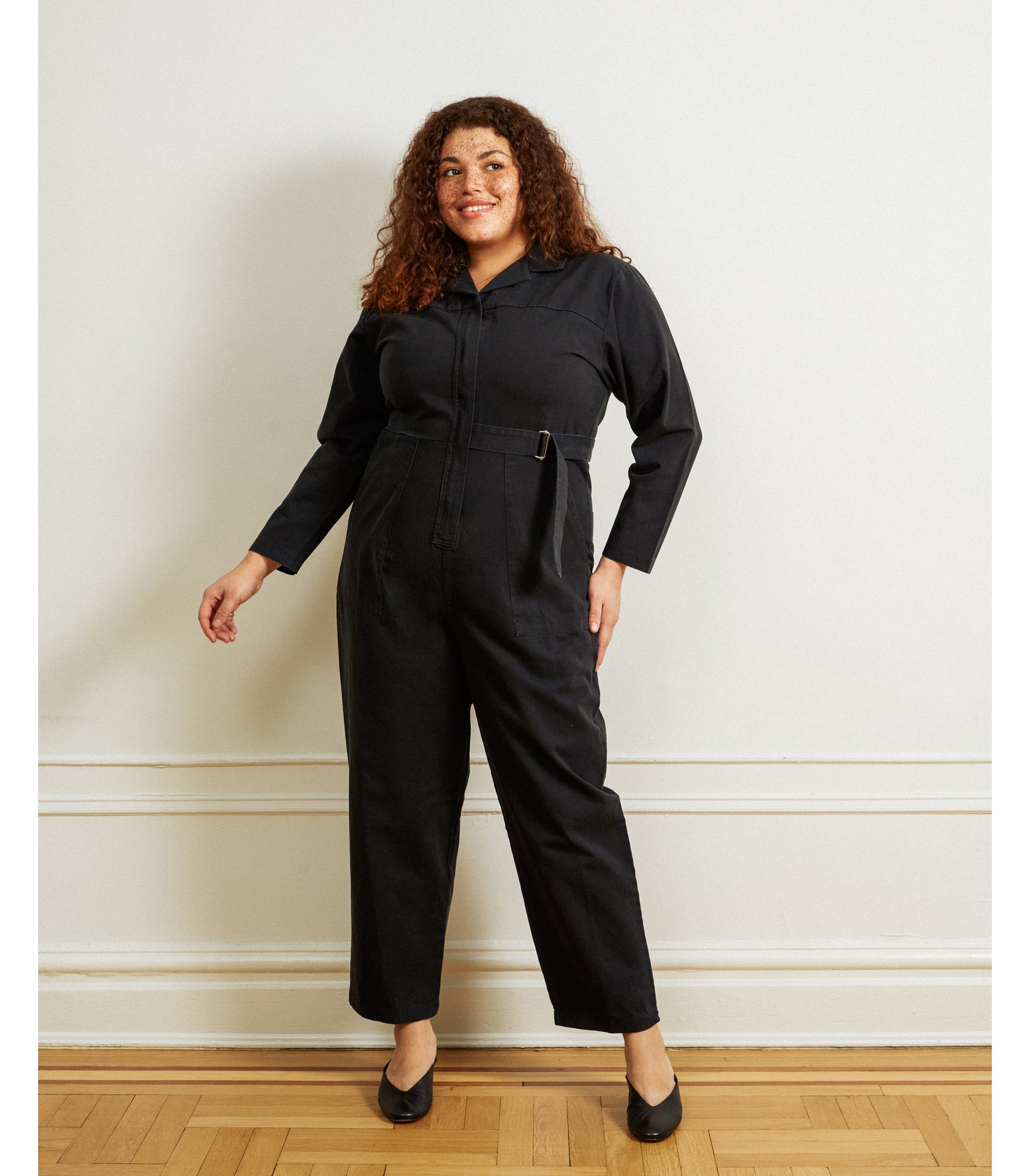 Loup - Wallis Long Sleeve Zip Jumpsuit - Black -