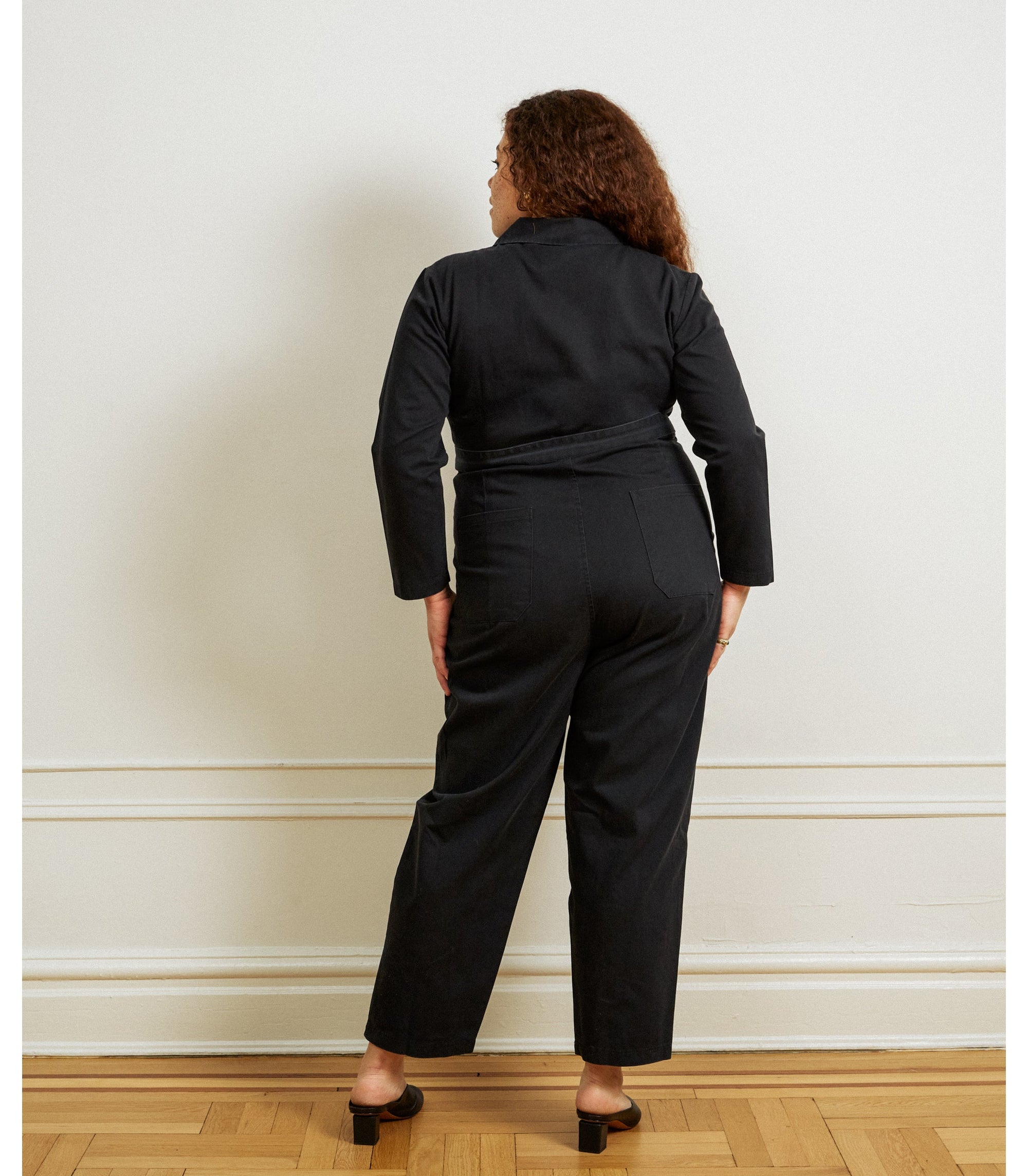 Loup - Wallis Long Sleeve Zip Jumpsuit - Black -