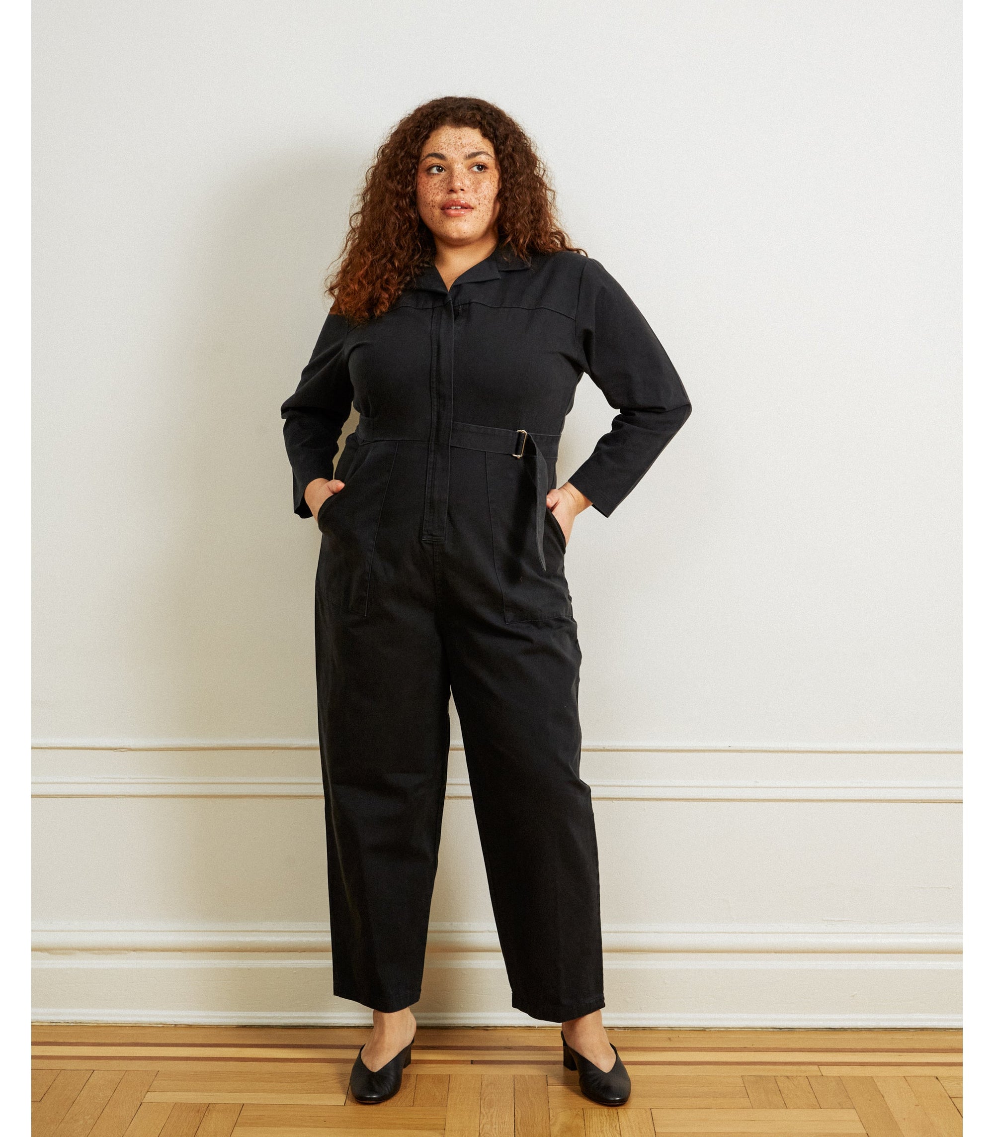 Loup - Wallis Long Sleeve Zip Jumpsuit - Black -