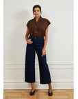 Dark Indigo Simone Jeans & Brown Stripe SIenna Top | Loup