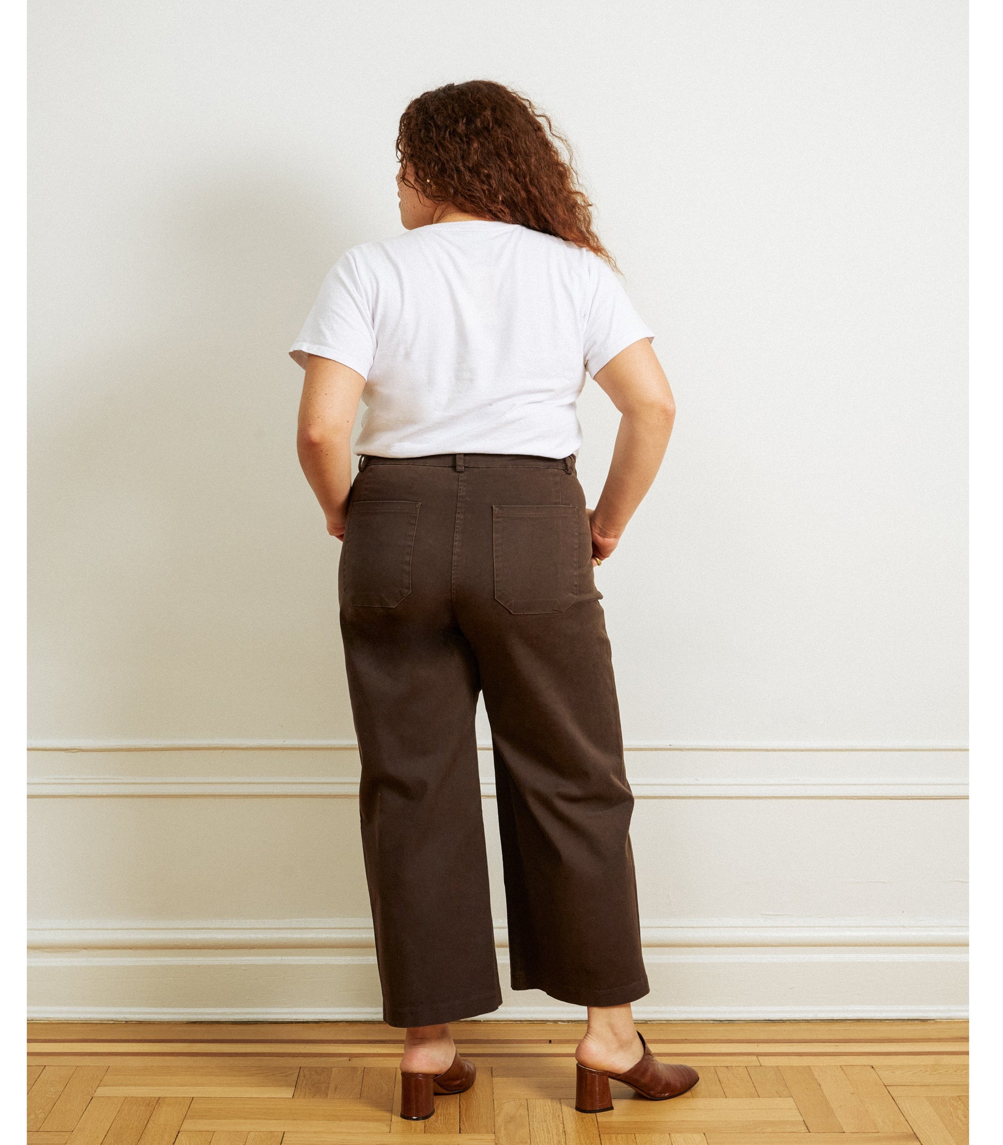 Loup - Simone Wide Crop Pants - Brown -