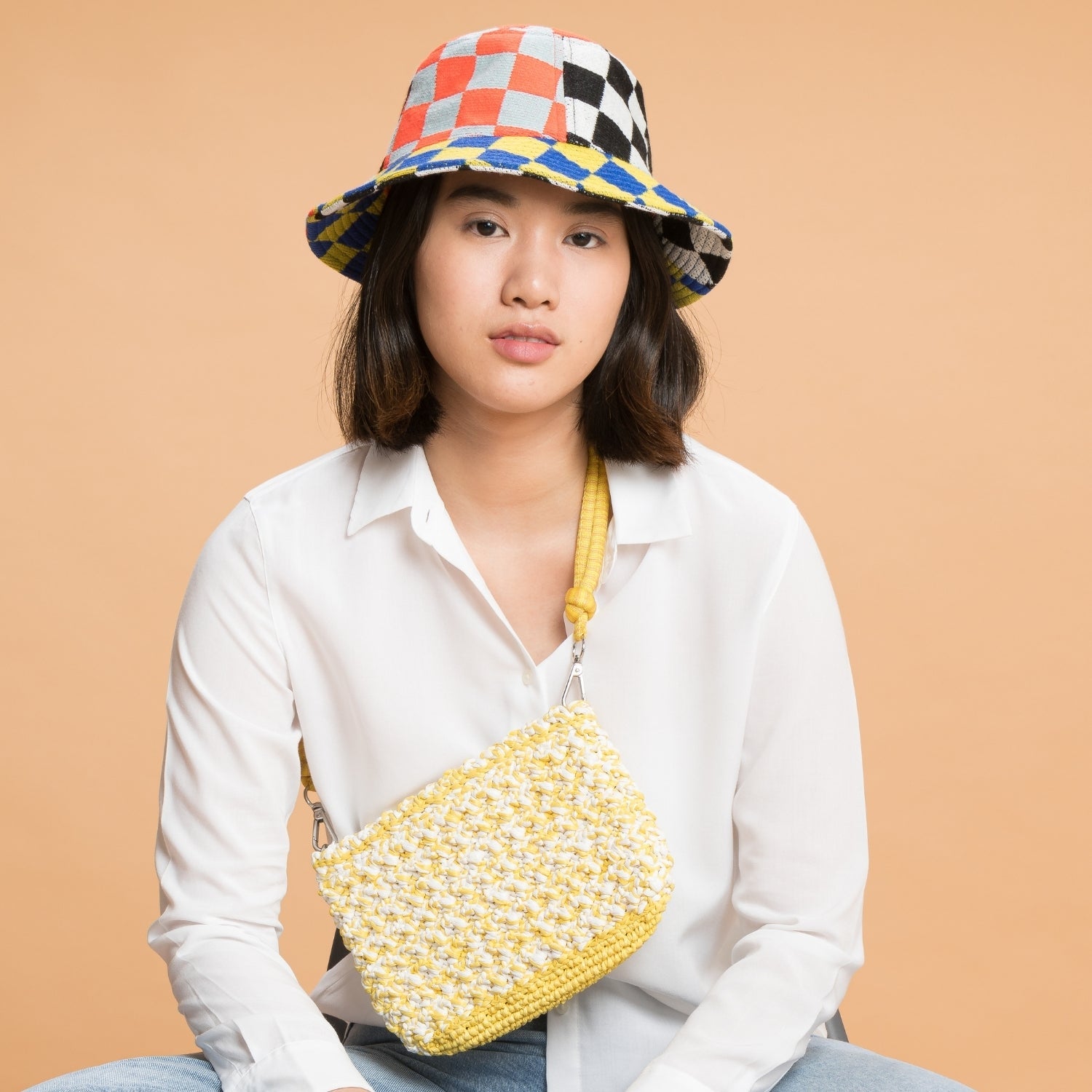 Verloop - Checkerboard Patchwork Bucket Hat -